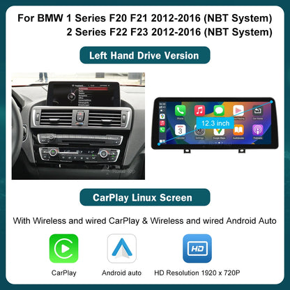 Écran d'affichage multimédia sans fil CarPlay Android Auto, 10.25'12.3', pour BMW série 1 2 3 4 F20 F21 F22 F30 F31 F32 F33