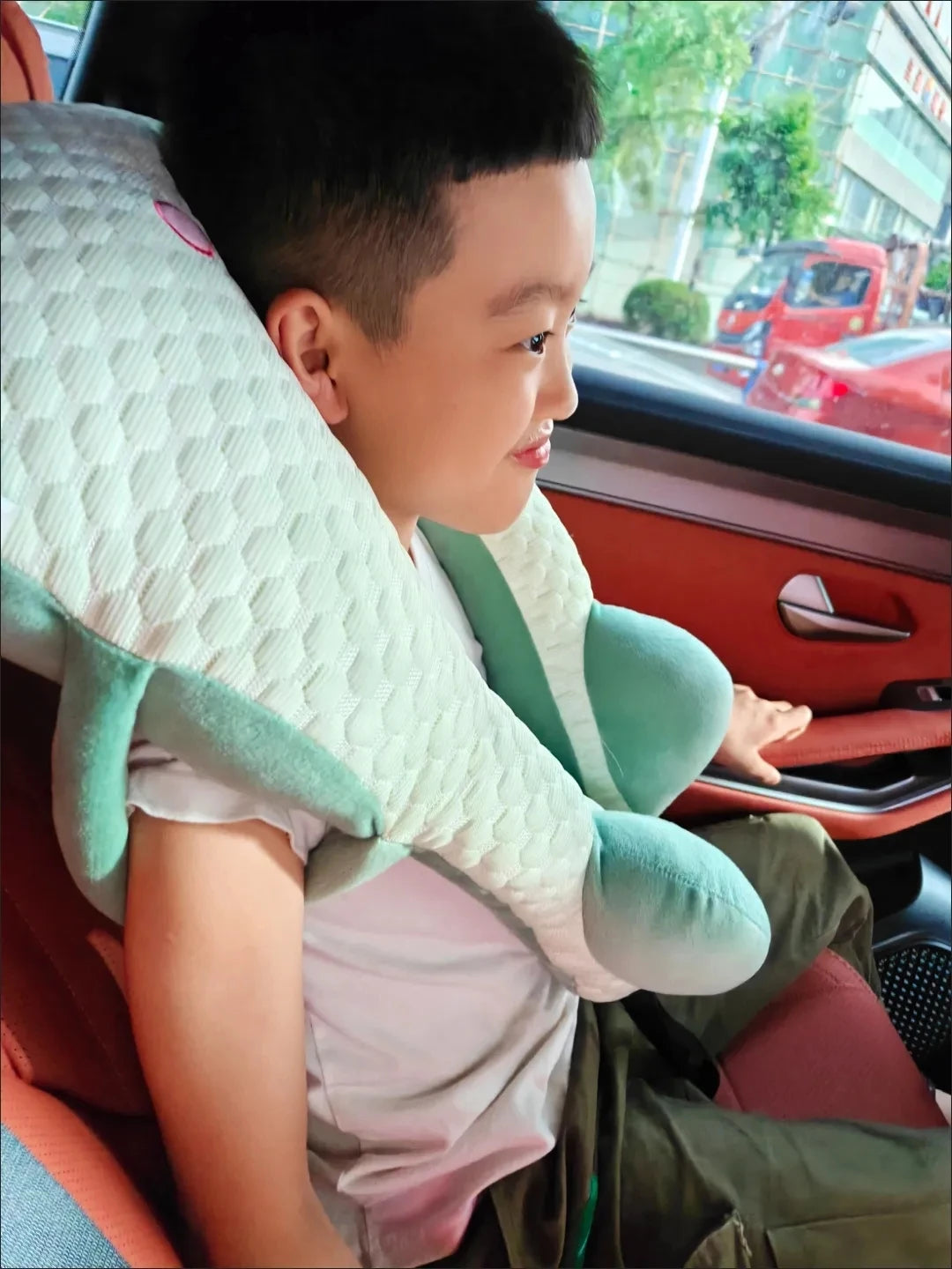 Ceinture de sécurité de voiture pour enfants, dispositif de couchage de voiture haut de gamme, oreiller de siège arrière pour les promenades longue distance, oreiller fixe pour bébé