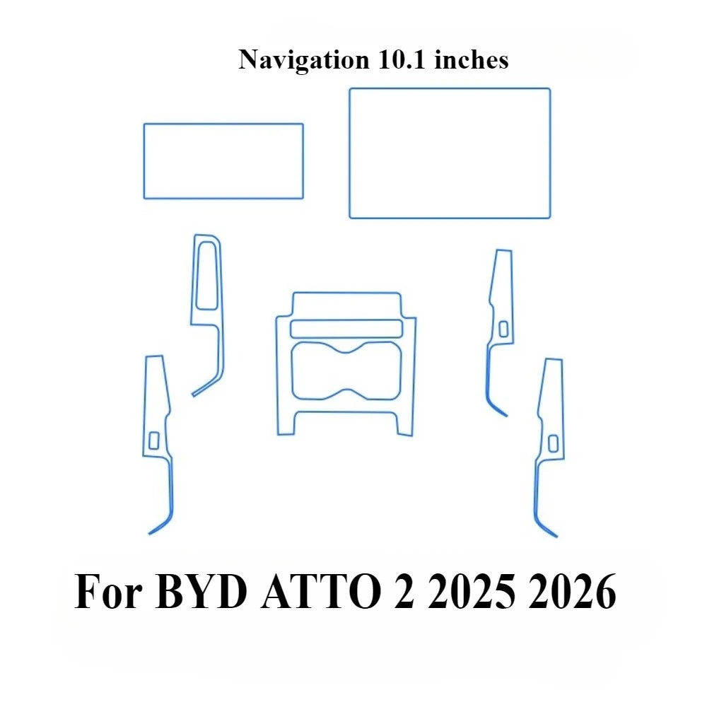 Film de Protection PPF pour BYD ATTO 2 2025 2026, accessoires de voiture, TPU transparent LCD, panneau d'équipement de Navigation GPS, Console centrale