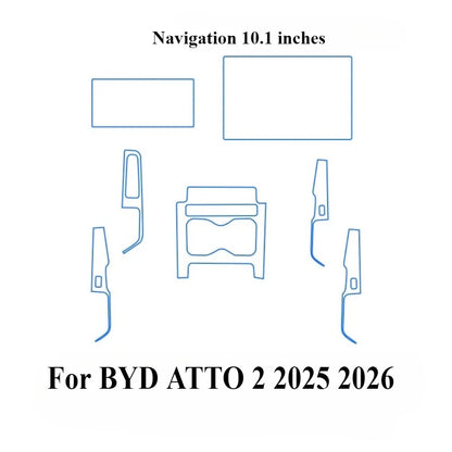 Film de Protection PPF pour BYD ATTO 2 2025 2026, accessoires de voiture, TPU transparent LCD, panneau d'équipement de Navigation GPS, Console centrale