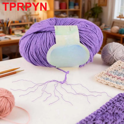 Fil à tricoter doux 100% coton, 2 pièces, fil au Crochet pour tricot, pull, couverture, gants, chapeau, écharpe, crochet, sac amigurumi, pantoufle