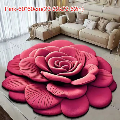 Tapis à fleurs de forme spéciale, doux et absorbant, tapis de sol en pivoine, antidérapant, 40x4 0cm/60x60cm, couverture pour salon, Table à thé, chevet