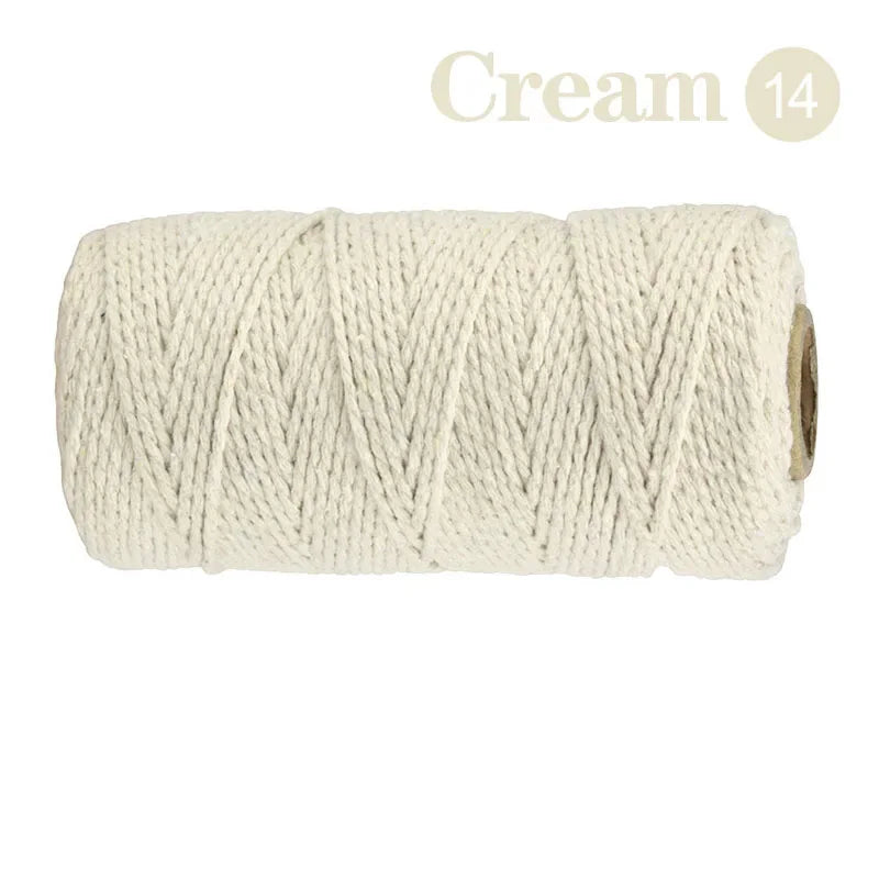 Corde en macramé de 2mm 100M, ficelle de coton, artisanat, couture, tentures murales faites à la main, style bohémien, décoration de maison pour fête de mariage