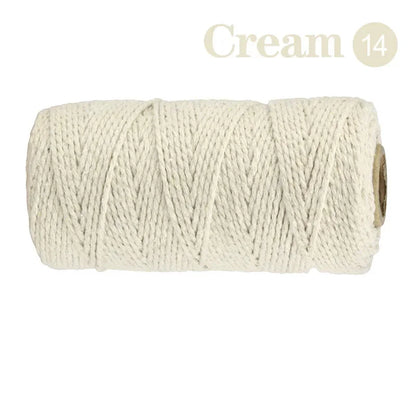 Corde en macramé de 2mm 100M, ficelle de coton, artisanat, couture, tentures murales faites à la main, style bohémien, décoration de maison pour fête de mariage