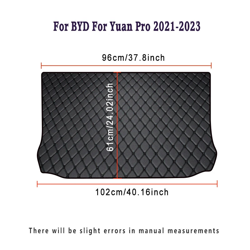 Tapis de coffre de voiture pour BYD, pour Yuan EV Pro PLUS 2025 2024 2023 2022 2021 2020 2019 2018, accessoires automobiles imperméables