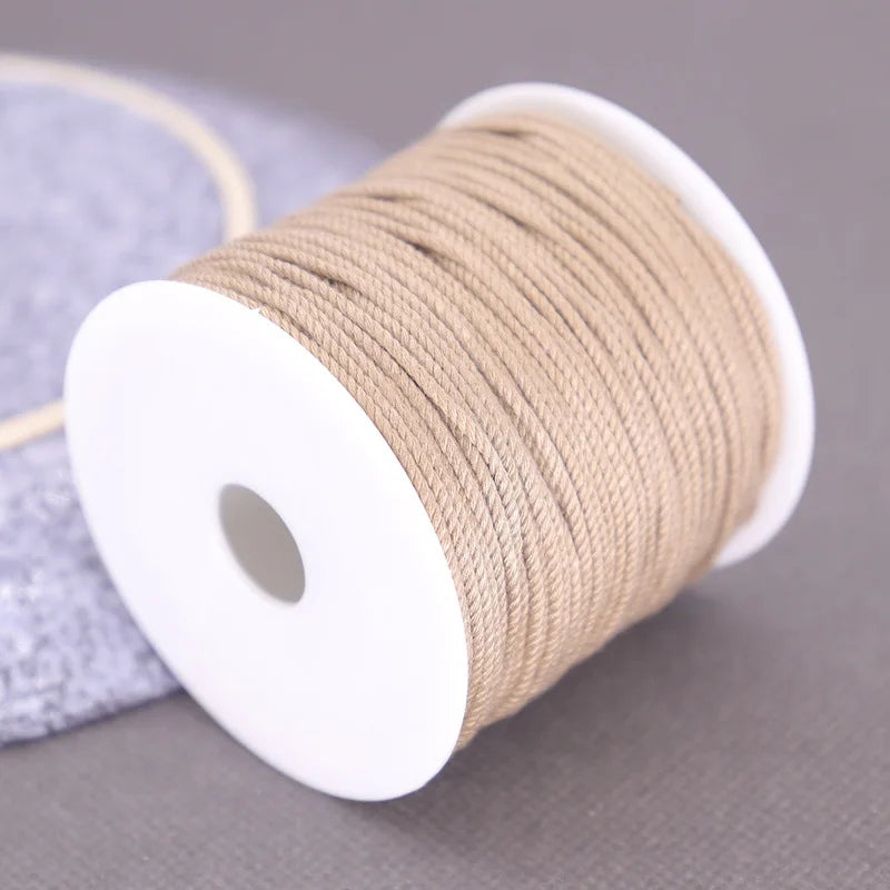 Corde de coton pour macramé, ficelle, ficelle, fil, artisanat, couture, tentures murales faites à la main, bohème, fête de mariage, décoration d'intérieur, 1.2mm, 37m