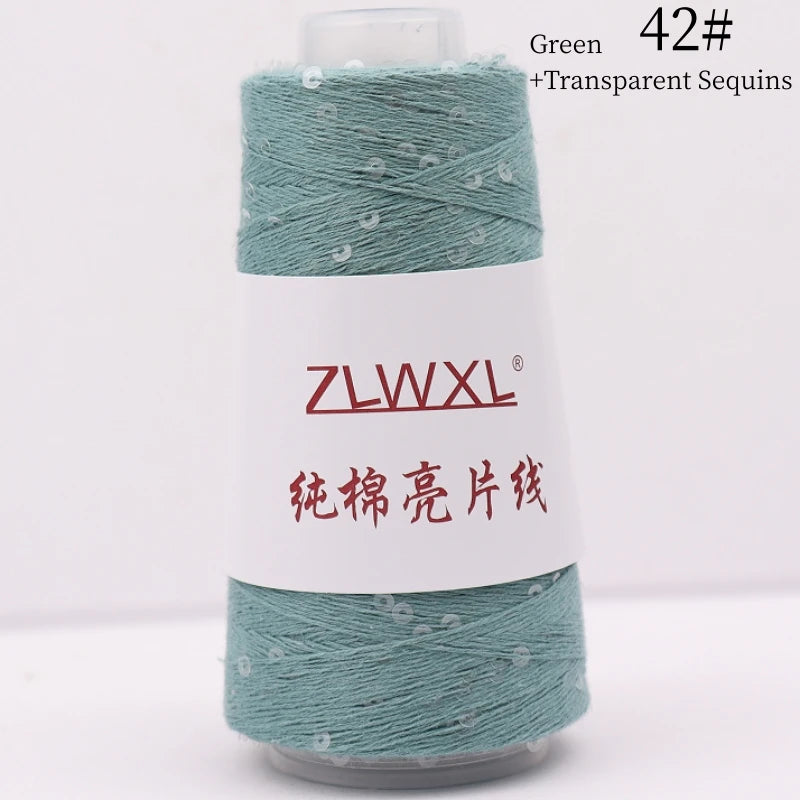   Блэк – fil de coton à paillettes, 100g, 800M, 3mm, décoration tricotée, crochet à la main, tricot jaune
