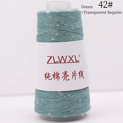   Блэк – fil de coton à paillettes, 100g, 800M, 3mm, décoration tricotée, crochet à la main, tricot jaune