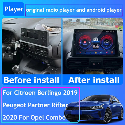 Autoradio Carplay pour citroën Berlingo 2019 Peugeot Partner Rifter 2020 pour Opel Combo Navigation GPS Android Auto WiFi No 2din