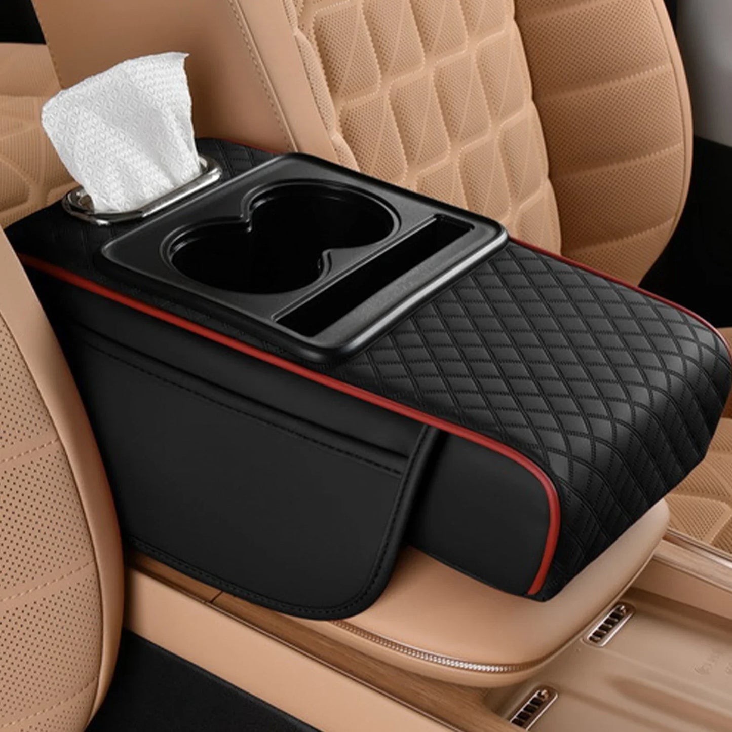Coussin d'extension multifonctionnel pour accoudoir de voiture, coussin de console centrale épaissi de 7,5 cm, support de coude, organisateur de voiture