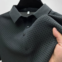 【جودة عالية】 M-4XL صيف جديد تي شيرت رجالي بأكمام قصيرة بولو، بارد ومسامي، قمة عمل غير رسمية ممتصة للعرق