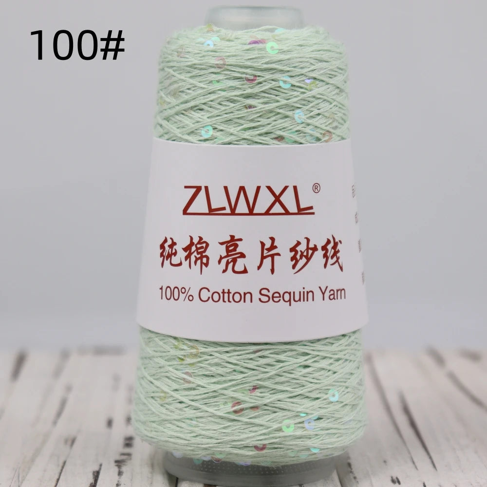   Блэк – fil de coton à paillettes, 100g, 800M, 3mm, décoration tricotée, crochet à la main, tricot jaune