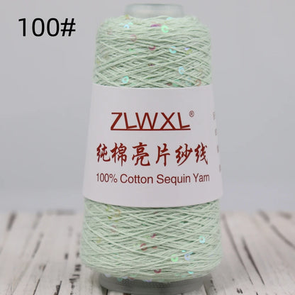   Блэк – fil de coton à paillettes, 100g, 800M, 3mm, décoration tricotée, crochet à la main, tricot jaune