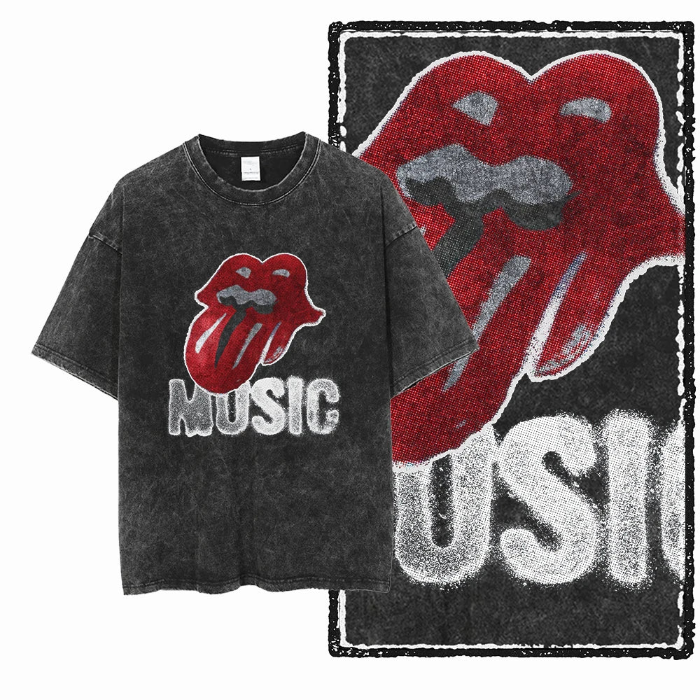 U1 STREE THEME graphique exclusif unisexe coton lavé à l'acide t-shirt Cool Vintage Streetwear hommes t-shirts grande taille t-shirt pour hommes