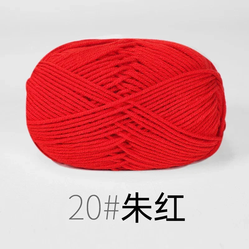 Fil de Lanas teint en coton au lait, 86 couleurs, 4 plis, pour bébé, chapeau, écharpe, pull, poupées, artisanat fait à la main