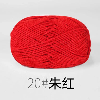 Fil de Lanas teint en coton au lait, 86 couleurs, 4 plis, pour bébé, chapeau, écharpe, pull, poupées, artisanat fait à la main