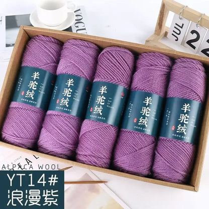 Fil de laine d'alpaga et cachemire, 500 g/ensemble, pour vêtements au Crochet, chapeaux, gants, moyennement épais, 3 plis, fil de laine tricoté à la main de haute qualité, gonflé