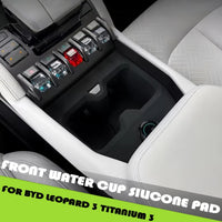 Boîte d'accoudoir de voiture modifiée en titane 3 pour BYD Leopard 3, avec tasse de Drainage avant de réfrigérateur, coussinet de protection en Silicone