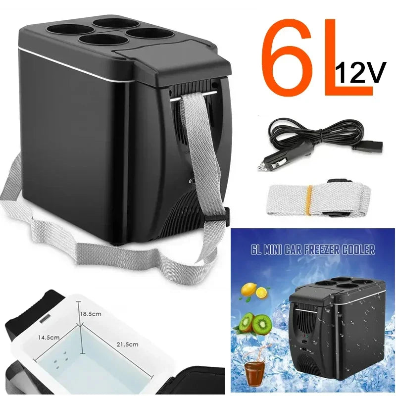Réfrigérateur de voiture portable, mini réfrigérateur, congélateur, 12V DC, réfrigérateur enfichable, réfrigérateur 6L, refroidisseur thermoélectrique pour fruits