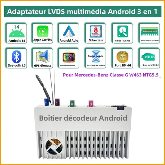 Adaptateur CarPlay sans fil pour Mercedes EQG W463 Ntg6 MBUX Magic AI Box, mise à jour de Navigation Radio 10.25 pouces, système multimédia