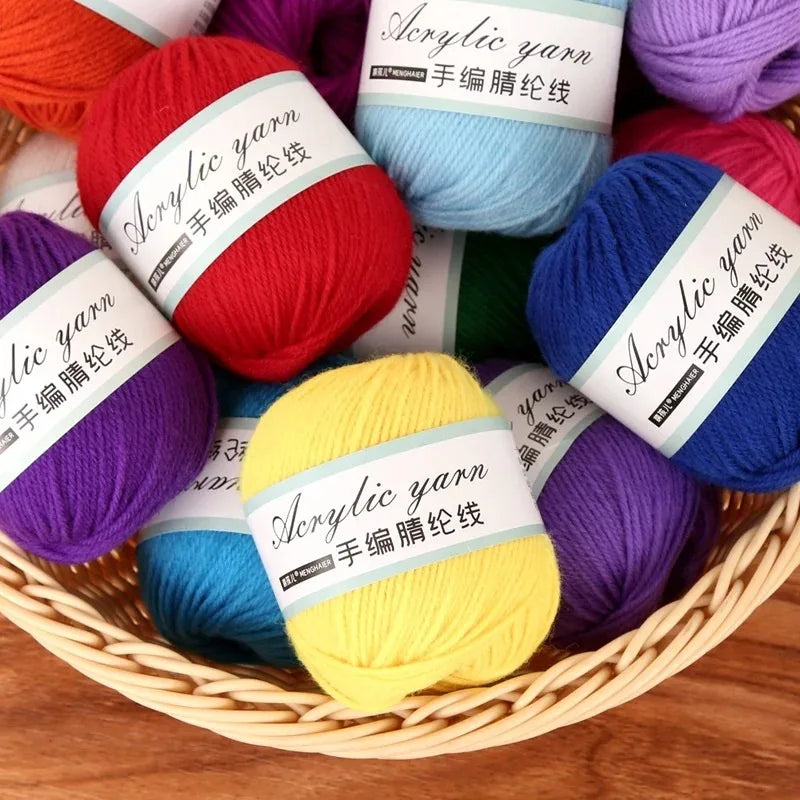 Fil tricoté en acrylique mélangé à 4 brins, avec crochet pour pull, chaussures, pantoufles, écharpe, démarreur tissé à la main pour débutants