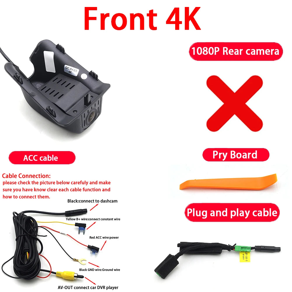 Caméra de voiture 4K Plug and Play Dash Cam enregistreur vidéo Vision nocturne pour Lynk & Co 01 2017-2025