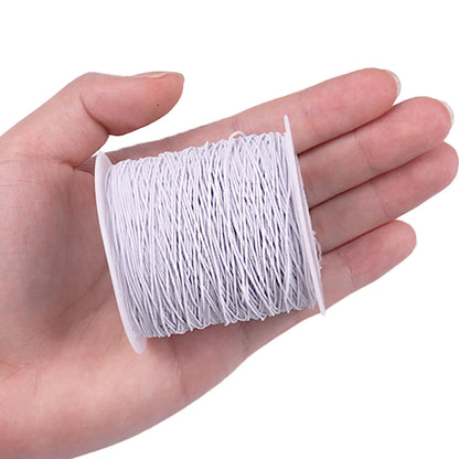 Fil à Coudre artificiel astique en Polyester, Blanc et Noir, Accessoire pour Perles, 200m