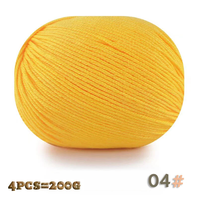200 g 6 brins de boules de fil doux tricotées faites à la main d'épaisseur moyenne pour la fabrication de pulls, chapeaux, foulards, gants, chaussures en fil, boules de fil doux, 1 pièce = 4 boules = 200 grammes