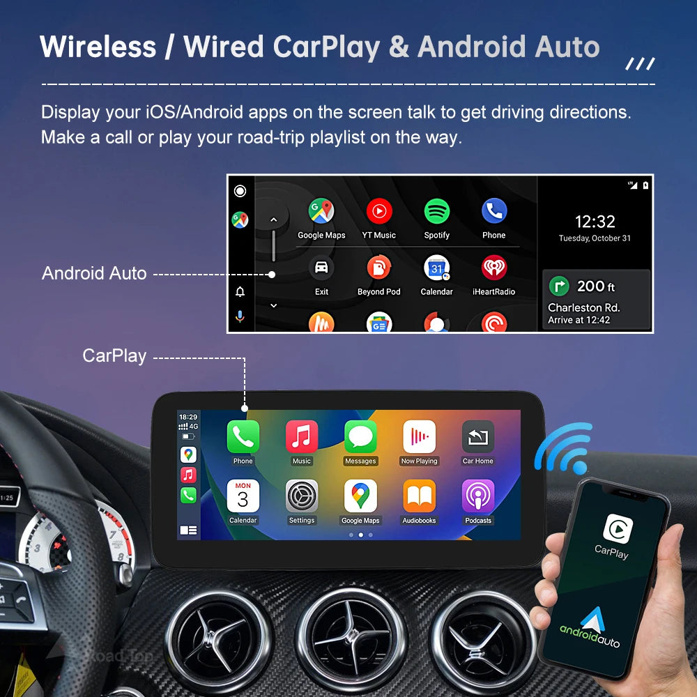 Écran tactile pour Mercedes Benz classe A W176 CLA GLA classe B W246 NTG4.5 GPS multimédia avec lecteur de voiture Carplay Android Auto