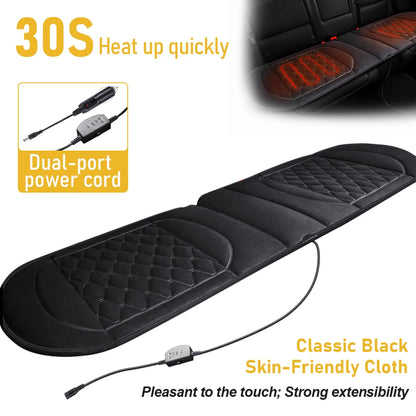 Housse de siège de voiture, coussin de siège chauffant arrière 12V, Long coussin chaud d'hiver, chauffage rapide, tapis de Protection universel
