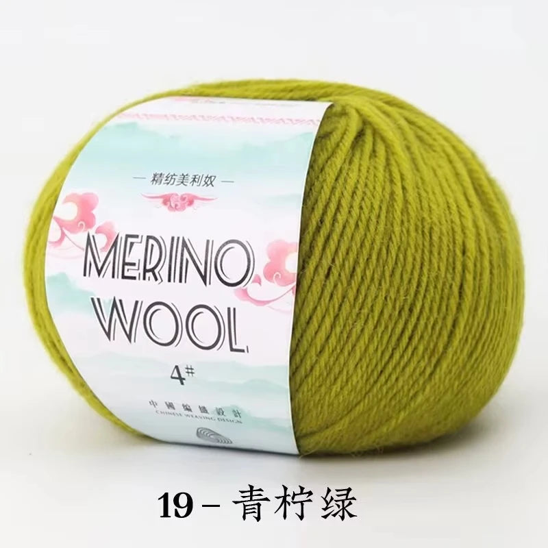 Rouleau de fil de laine mérinos pour bébé, 50 g/rouleau, 130 M/rouleau, bricolage tricoté à la main, écharpe au Crochet, vêtements, chapeaux
