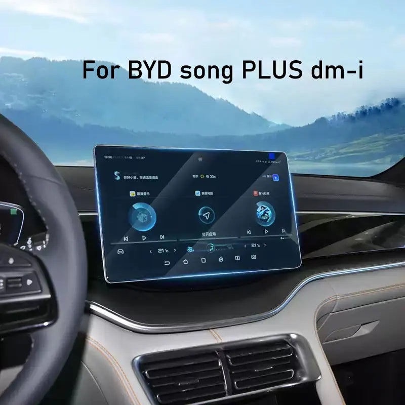 Protecteur d'écran en verre trempé pour BYD song PLUS dm-i 2021 – 2025, 12.8 ou 15.6 pouces, autoradio, Navigation GPS, anti-rayures