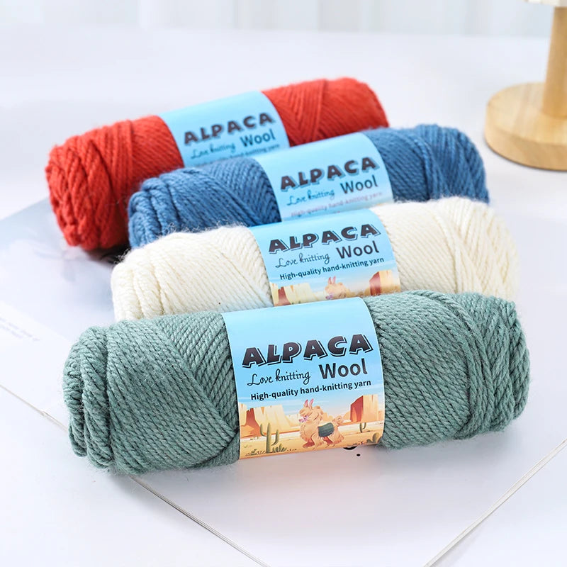 500g contient 5 écheveaux de fil de laine d'alpaga épais, 245 aiguilles, fil à tricoter, fil de matériel de bricolage pour pulls à tricoter, fil pour la fabrication de pulls en laine, grands manteaux, châles, chapeaux,