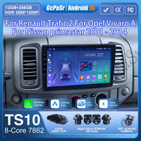 Autoradio Android 16 pour Renault Trafic 2 pour Opel Vivaro A pour Nissan primastar 2001 - 2014 GPS Navigation Carplay Android Auto