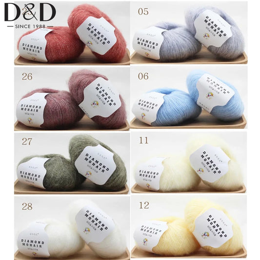 Fil Mohair Doux et Chaud pour Bébé, Crochet à 3 Brins, Laine à la Main, Pull, Châle, Écharpe, Matériel de Bricolage, 25g par Rouleau