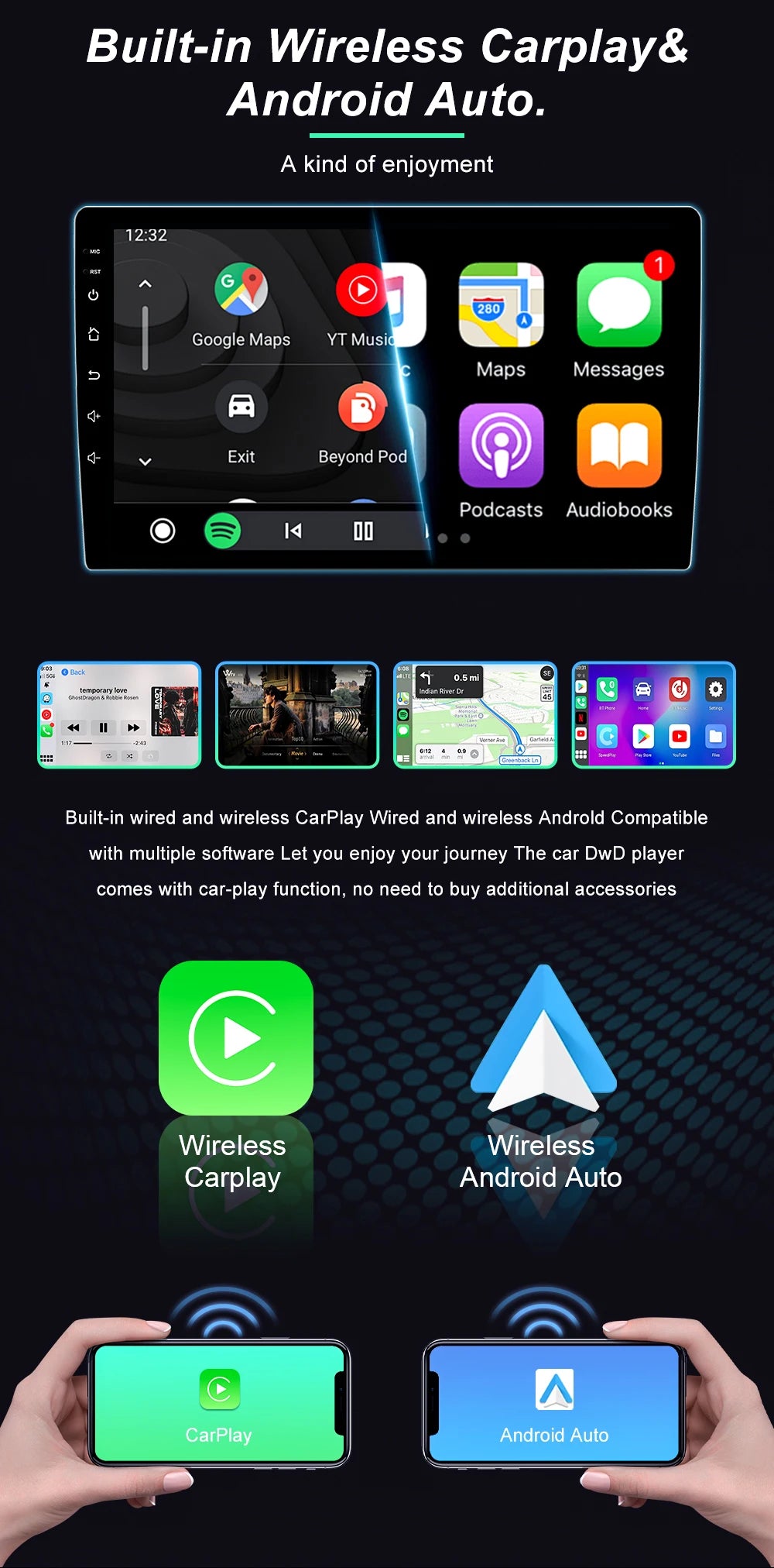 Pour Mercedes Benz classe C 3 W204 S204 2006 - 2011 Android 15 Carplay Auto autoradio multimédia lecteur vidéo Navigation GPS DSP
