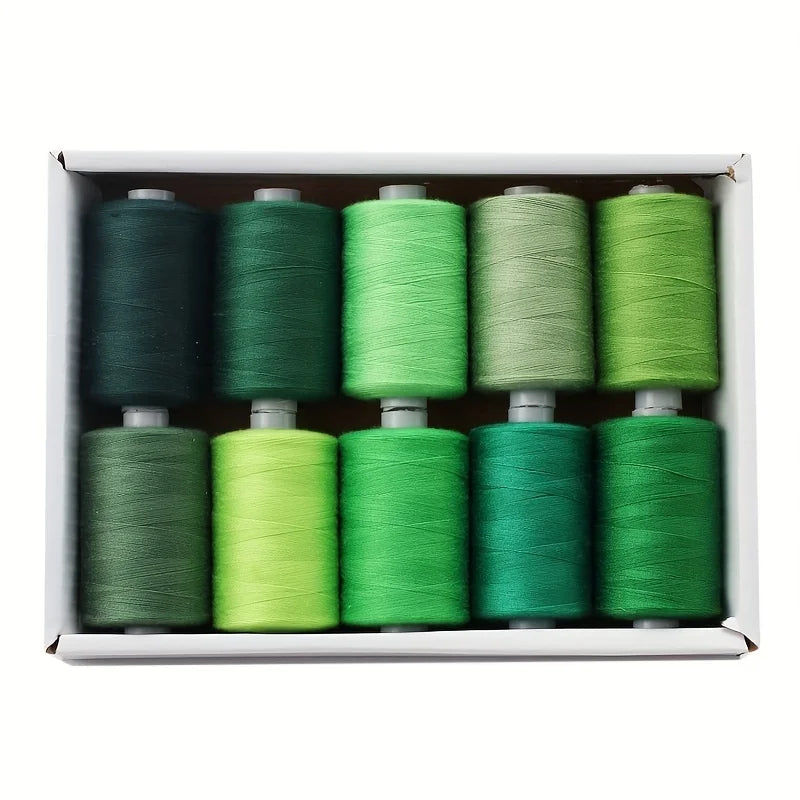 Fil à coudre - 10 fils en polyester pour machine à coudre, quilting et à coudre à la main - Ensemble de 1000 yds par bobine