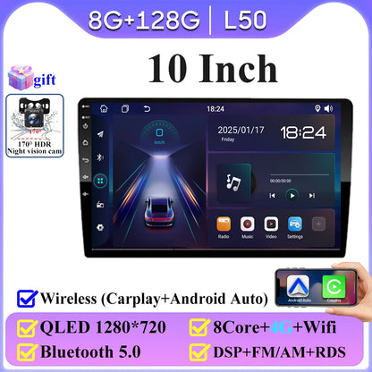 Android 16 universel 9/10 pouces autoradio CarPlay autoradio Android Auto GPS lecteur multimédia 2 DIN WiFi lecteur QLED écran BT