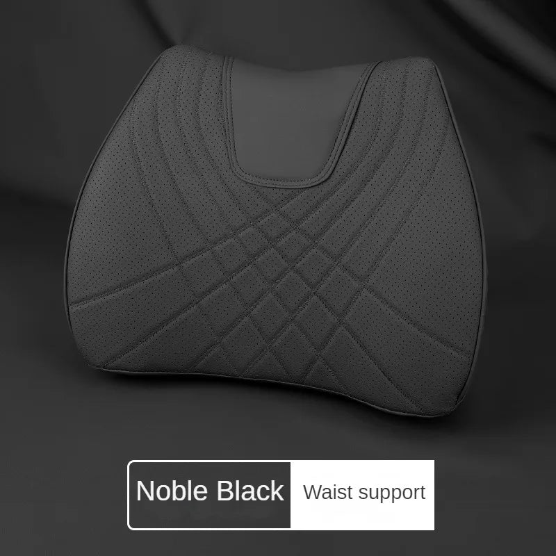 Ensemble d'oreillers pour appui-tête de voiture, couture en cuir, Support de taille lombaire, mousse à mémoire de forme, coussin de protection du cou, accessoires, nouvelle collection