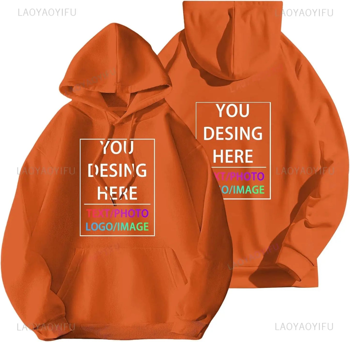 Sweat à capuche personnalisé pour hommes et femmes, concevez votre propre sweat à capuche personnalisé avec ajoutez votre texte et Photo, hauts à cordon réglable