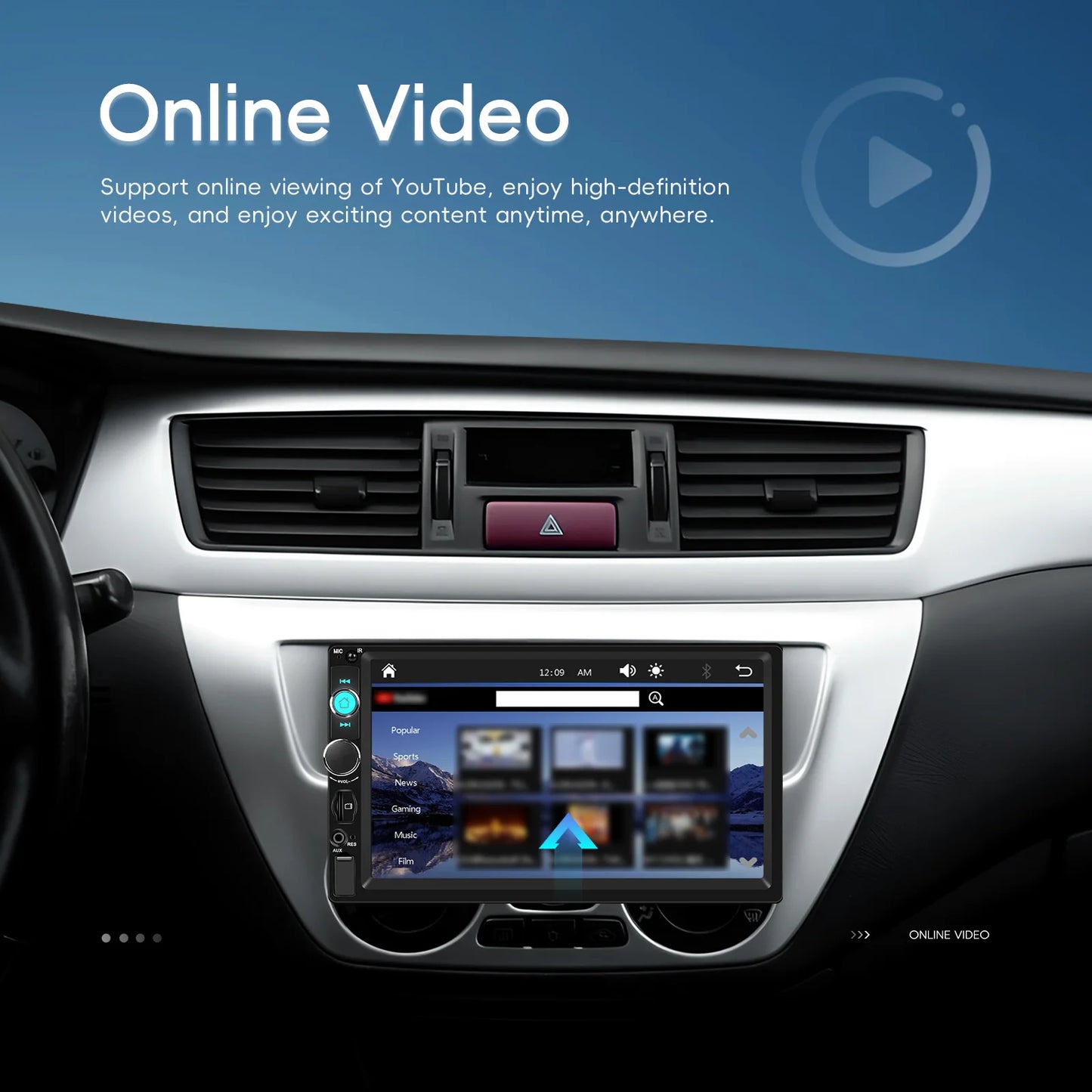 Lecteur multimédia MP5 Hikity universel 7 pouces 1 Din avec Carplay, prise en charge de Mnirrorlink, effets sonores EQ, BT, FM, USB, carte SD, autoradio