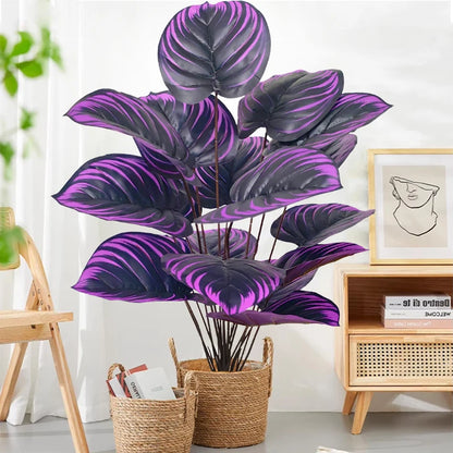Grand palmier artificiel de 57 à 75cm, branches de plantes Monstera, feuilles de tortue en plastique, feuilles au toucher réel pour décoration de jardin de maison