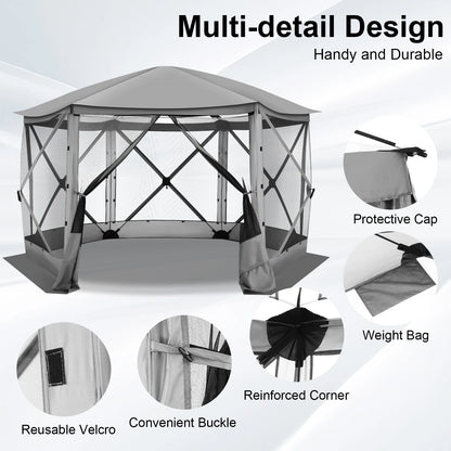 Maison d'écran de tente de belvédère escamotable pour le camping, pièce d'écran de 12x12 avec le toit parfait, belvédère d'écran extérieur avec le filet