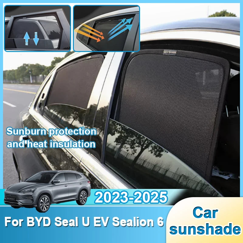 Pare-soleil en maille pour BYD Seal U EV Sealion 6 2023 2024 2025, isolation thermique, Protection solaire, Anti UV, accessoires automobiles