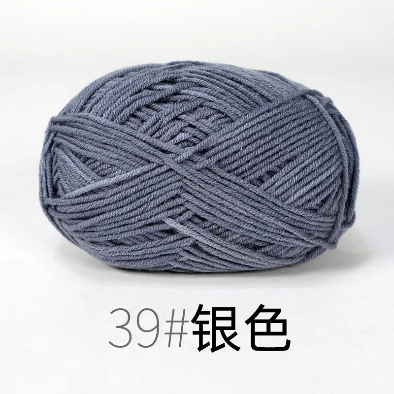 Fil de Lanas teint en coton au lait, 86 couleurs, 4 plis, pour bébé, chapeau, écharpe, pull, poupées, artisanat fait à la main