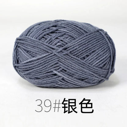 Fil de Lanas teint en coton au lait, 86 couleurs, 4 plis, pour bébé, chapeau, écharpe, pull, poupées, artisanat fait à la main