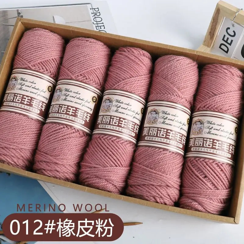 Fil de laine mérinos épais au Crochet à la main, 500 g/ensemble, pour chapeaux, manteaux, pulls, fil de laine mérinos doux pour la peau, gonflé, doux et chaud