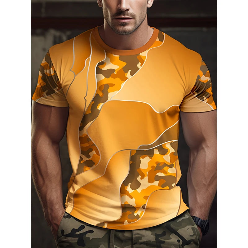 Mode Camouflage impression 3D T-Shirts hommes femmes décontracté col rond manches courtes t-shirt surdimensionné Harajuku Y2k hauts T-Shirts enfants vêtements