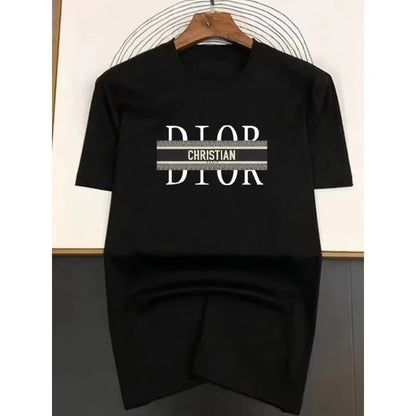 T-shirt à manches courtes pour hommes, mode d'été, Style minimaliste basique, motif imprimé, T-shirt haut de gamme décontracté pour femmes