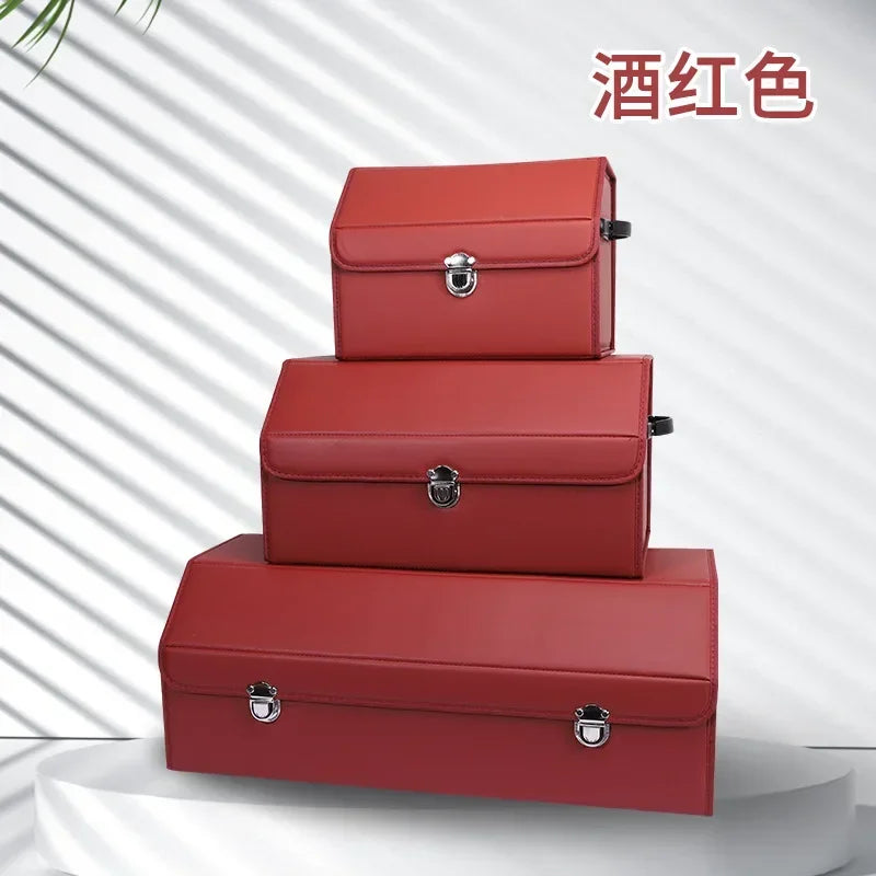 Organisateur de coffre de voiture et rangement Suv, coffre pliable en Faux cuir, multi-compartiments réglable, boîte de rangement d'épicerie automatique